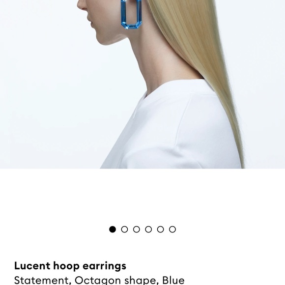 Stunning SWAROVSKI blue lucent hoop earrings BRAND NEW - Picture 2 of 4